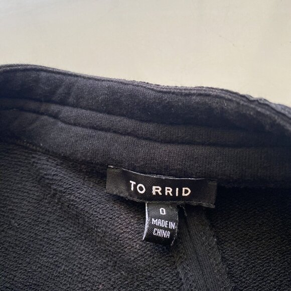 TORRID Womens Black Military Jacket Black Embellished Zip Front Size 0 - Picture 12 of 12